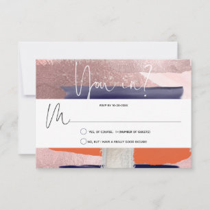 PixDezines RSVP Coral azul de la marina, bloque de