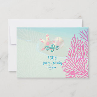 PixDezines rsvp coral rosa+pez estrella, fiesta de