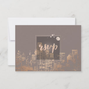 PixDezines RSVP Dallas Skyline/color Oro rosado/DI