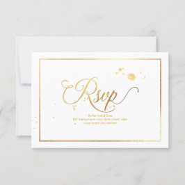 PixDezines RSVP Dazzled Faux Gold Marble Confetti