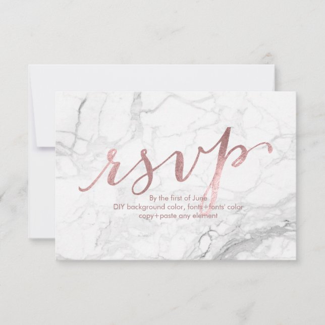 PixDezines RSVP Dazzled/Faux Rosa Gold/Marble (Anverso)