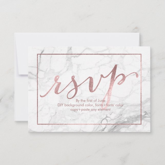 PixDezines RSVP Dazzled/Faux Rosa Gold/Marble (Anverso)
