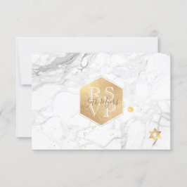 PixDezines RSVP Faux Gold Honeycomb Bar Mitzvah ✡