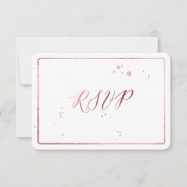 PixDezines RSVP Faux Rosa Relieve metalizado dorad