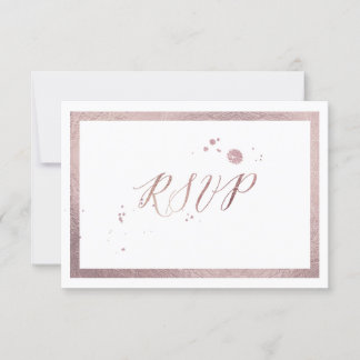 PixDezines RSVP Faux Rosa Relieve metalizado dorad