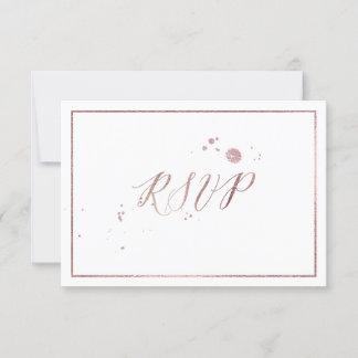 PixDezines RSVP Faux Rosa Relieve metalizado dorad