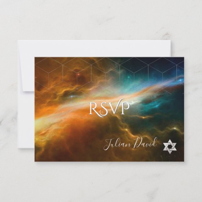 PixDezines RSVP Galaxia Bar Mitzvah ✡ (Anverso)