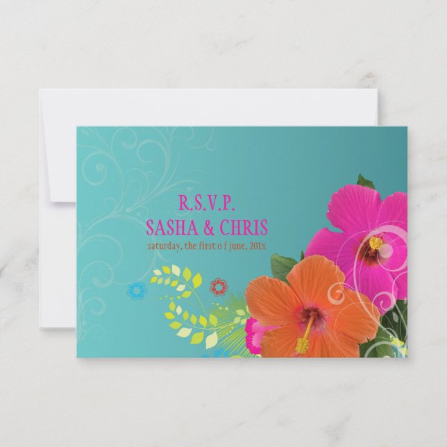 PixDezines rsvp hibiscus+fern (Anverso)