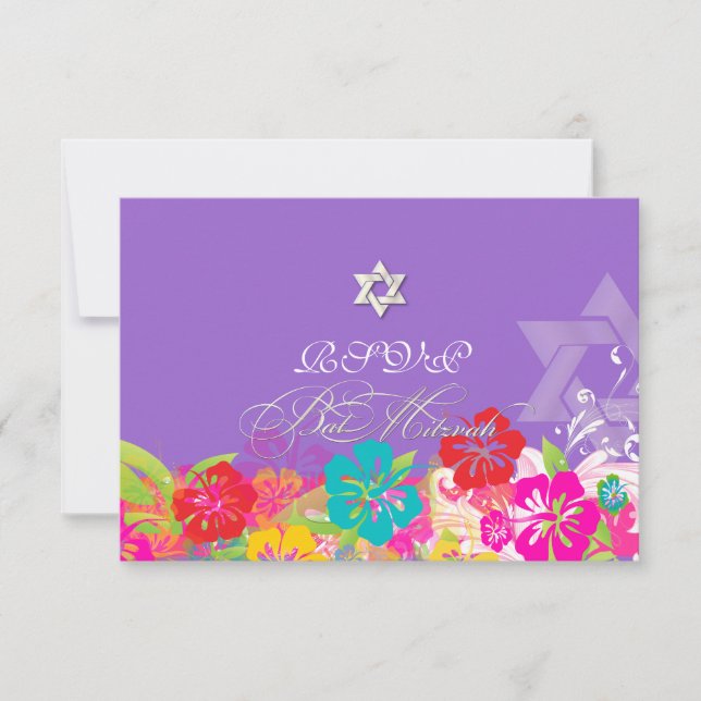 PixDezines rsvp hibiscus/Mitzvah/diy fondo (Anverso)