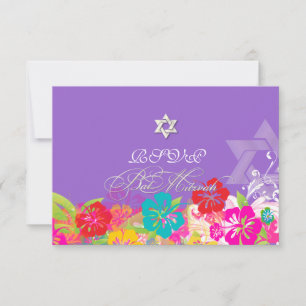 PixDezines rsvp hibiscus/Mitzvah/diy fondo