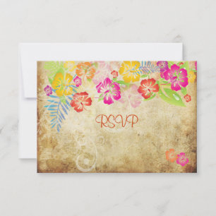 PixDezines RSVP Hibiscus + Swirls