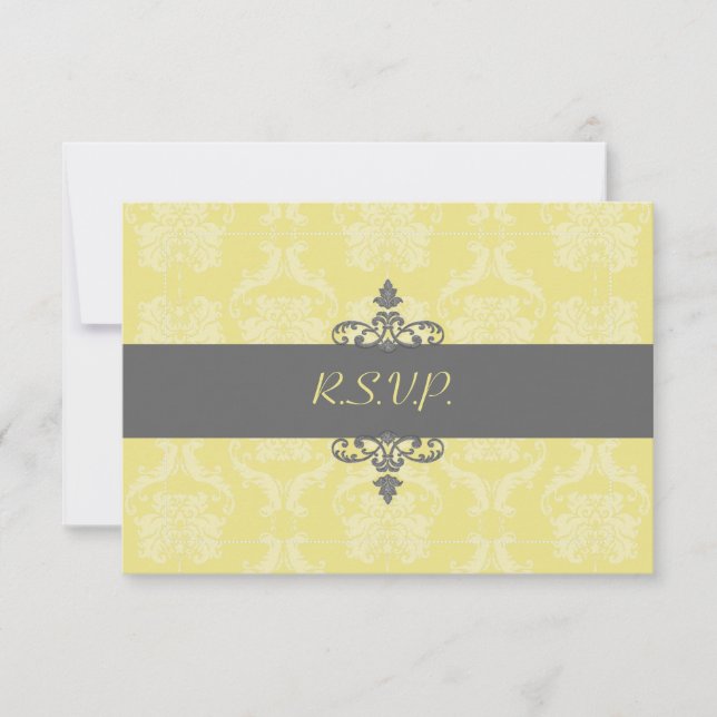PixDezines rsvp Liliana Damask, personalizable (Anverso)