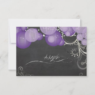 PixDezines rsvp linternas púrpura + pizarra