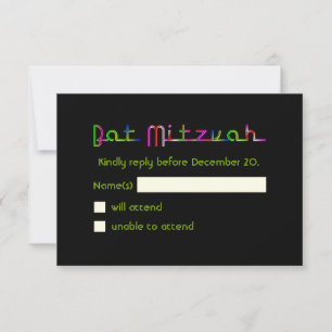 PixDezines Rsvp Luces de neón/Vegas/Bar Mitzvah