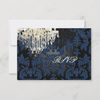 PixDezines rsvp Midnight Blue+black/Chandelier