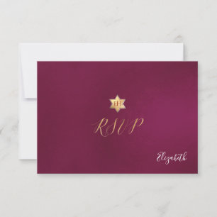 PixDezines RSVP minimalista Dahlia Red Mitzvah ✡