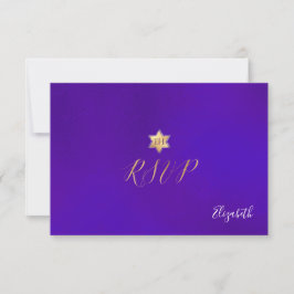 PixDezines RSVP minimalista ultra violet Mitzvah ✡
