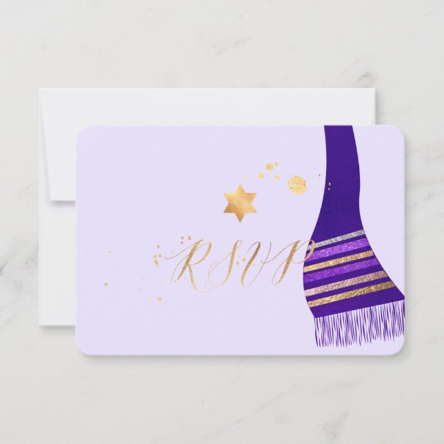 PixDezines rsvp mitzvah/Purple Tallit (Anverso)