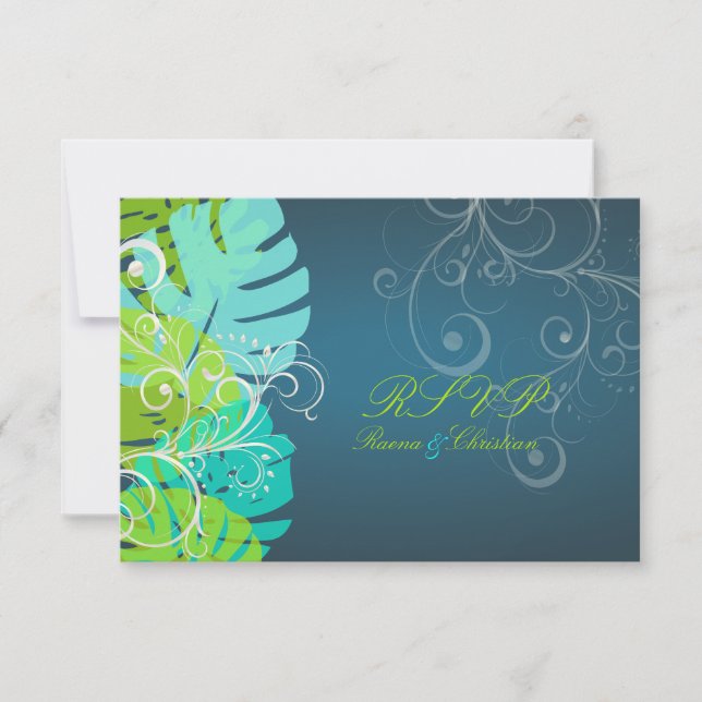 PixDezines rsvp Monstera/Lime+Aqua (Anverso)