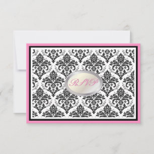 PixDezines rsvp negro jolie damasco/recorte diy