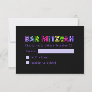 PixDezines RSVP Neon Rótulo Bar Mitzvah