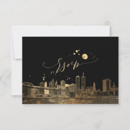 PixDezines RSVP NYC Silueta/Oro Falso