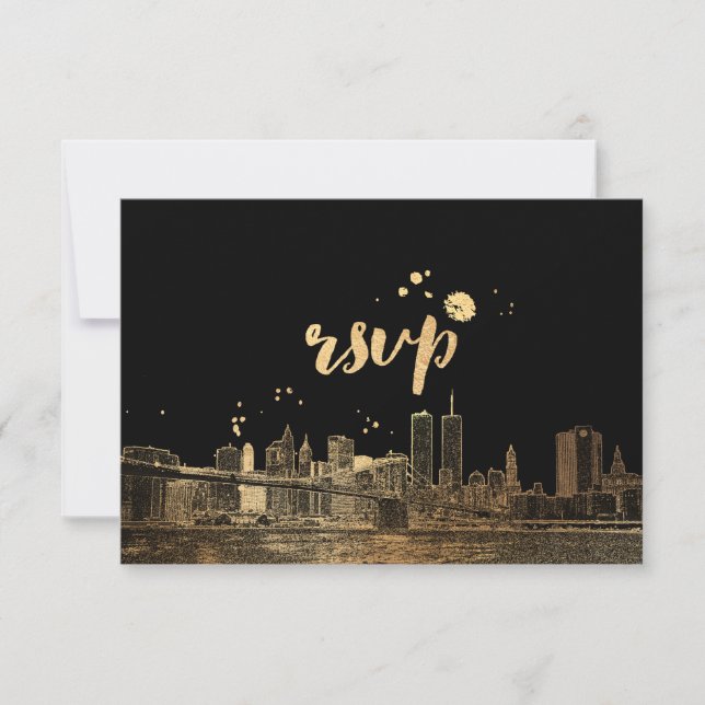 PixDezines RSVP NYC Skyline/Faux Gold (Anverso)