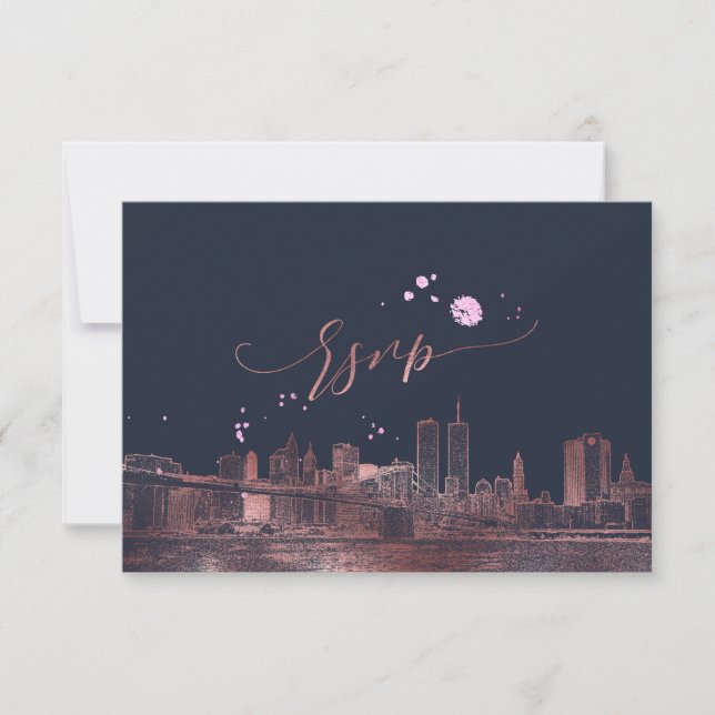 PixDezines RSVP NYC Skyline/Faux Rosa Gold (Anverso)