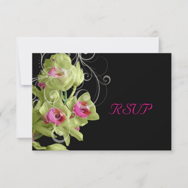 PixDezines rsvp Orquídea Verde/fondo de bricolaje (Anverso)