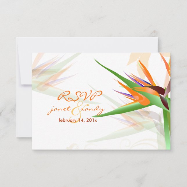 PixDezines rsvp Pájaro de color Paraíso/DIY (Anverso)