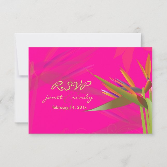 PixDezines rsvp Pájaro de color Paraíso/DIY (Anverso)