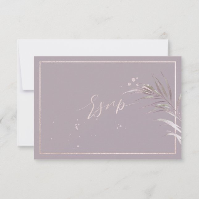 PixDezines RSVP Palmas Malva Fondo Hecho a Mano (Anverso)