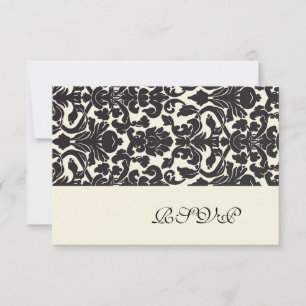 PixDezines rsvp (para 5x7) Black Flora Damask