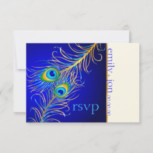 PixDezines RSVP pavo real psicodélico/azul cobalto