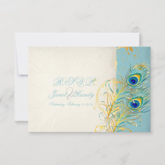 PixDezines rsvp Peacock Pizzazz/DIY texto (Anverso)