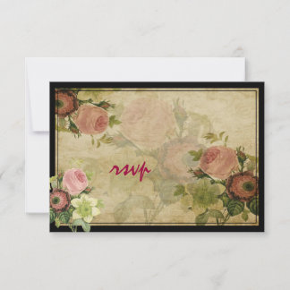 PixDezines rsvp rosas de cabaña vintage/tipos de l