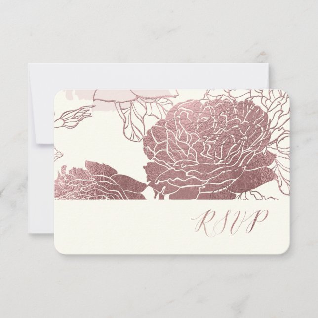 PixDezines RSVP Rosas/Rosa Dorado Falso (Anverso)