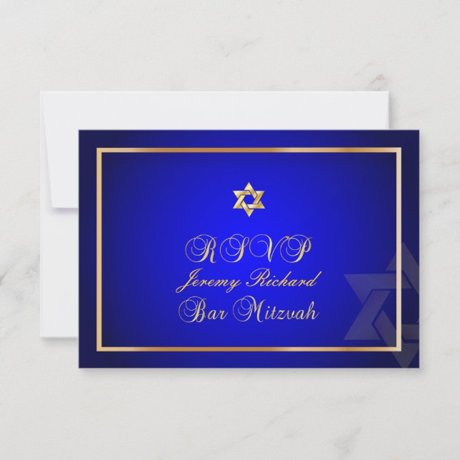 PixDezines rsvp Star, Bar Mitzvah/azul real+oro (Anverso)