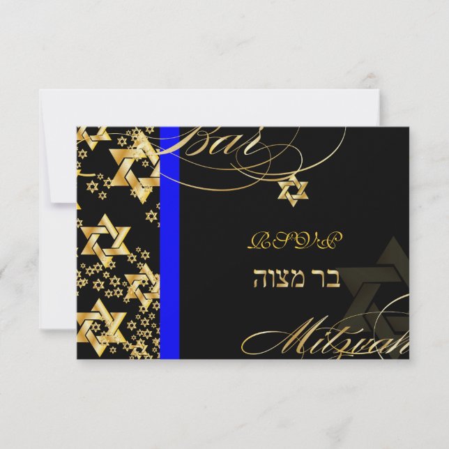 PixDezines rsvp Star of David, Bar Mitzvah (Anverso)