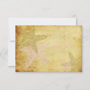PixDezines rsvp Starfish rosa, boda en la playa