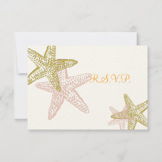 PixDezines rsvp Starfish rosa, boda en la playa
