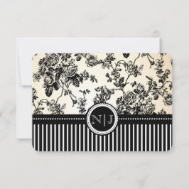 PixDezines rsvp toile/rosas/negro