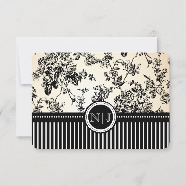 PixDezines rsvp toile/rosas/negro (Anverso)