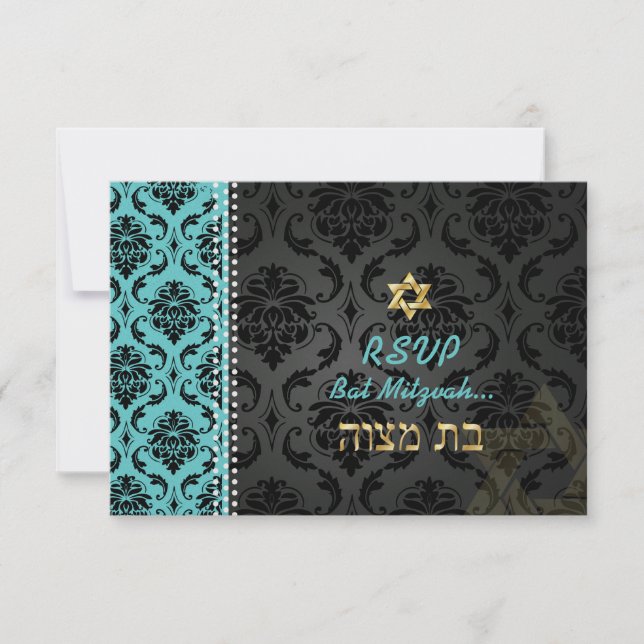 PixDezines rsvp Vendome Damask/DIY color/Mitzvah (Anverso)