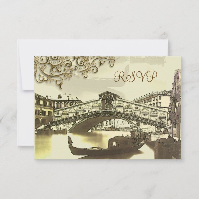 PixDezines rsvp Venecia vintage, puente Rialto (Anverso)