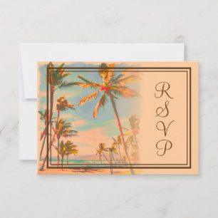 PixDezines rsvp Vintage Beach Scence/Aloha/Luau
