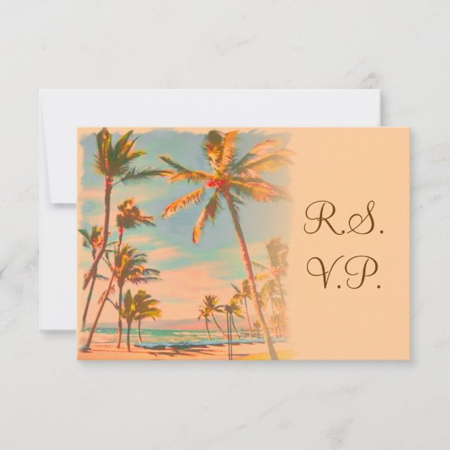 PixDezines rsvp Vintage Beach Scence/Aloha/Luau (Anverso)