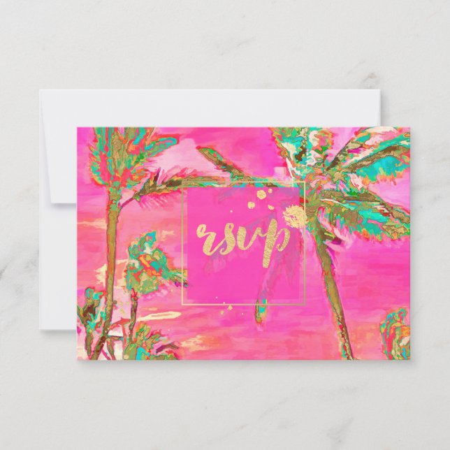 PixDezines RSVP Vintage Hawaiian Beach/Pink (Anverso)