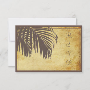 PixDezines rsvp Vintage Palm fronds/playa/marrón