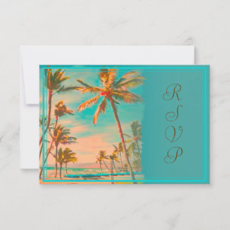 PixDezines rsvp vintage playa hawaiana/verde azula